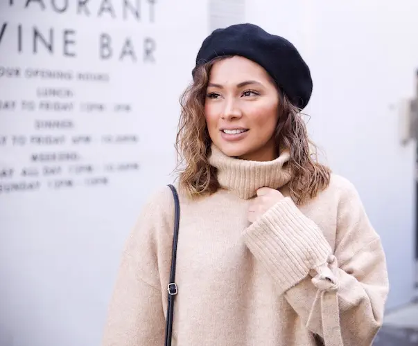 Woman smiles in Notting Hill, London